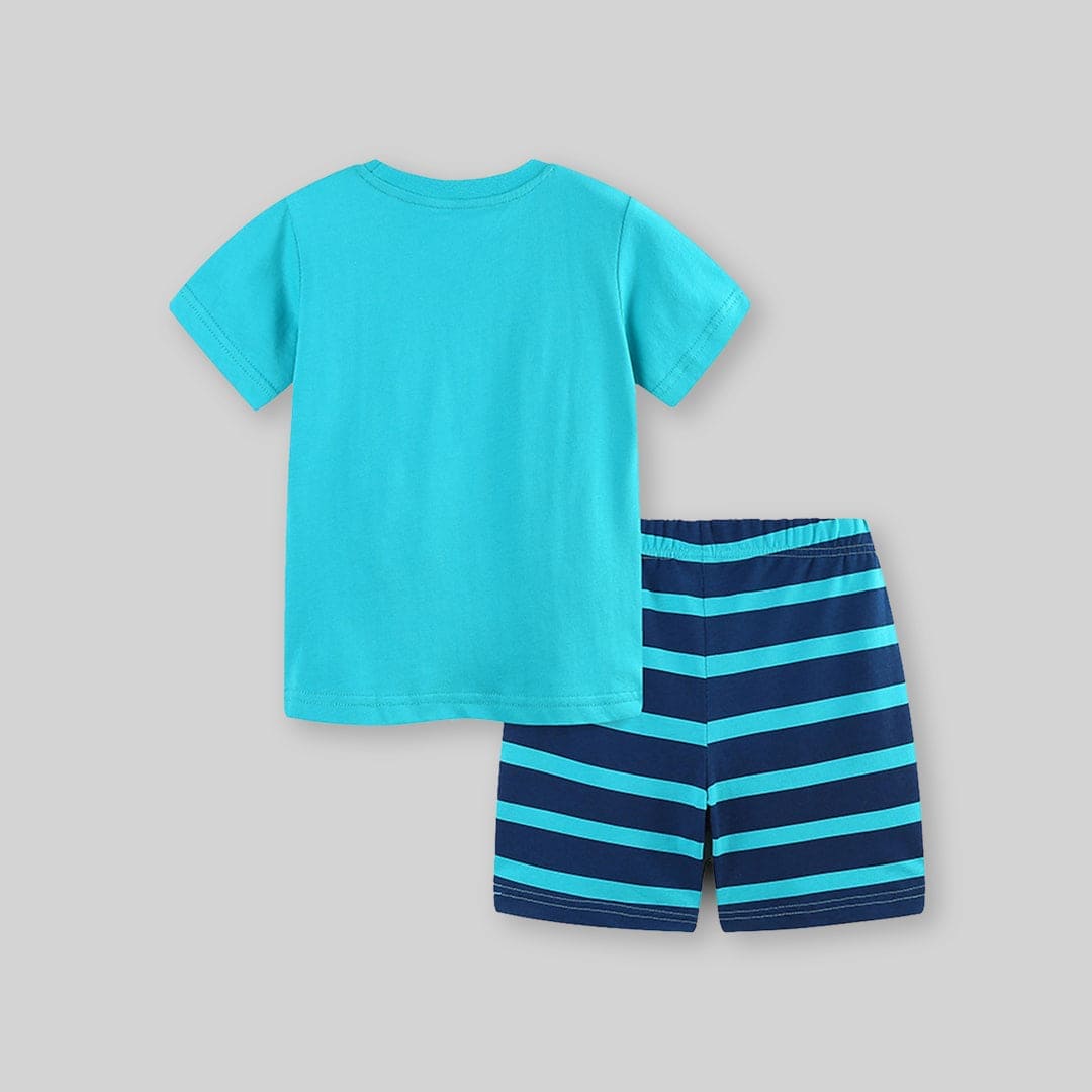 Boys Crocodile Print T-Shirt With Shorts Set Sets   