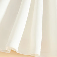 Girls White Sleeveless Fit & Flare Party Wear Dress With Elegant Bow Detail Party Dresses