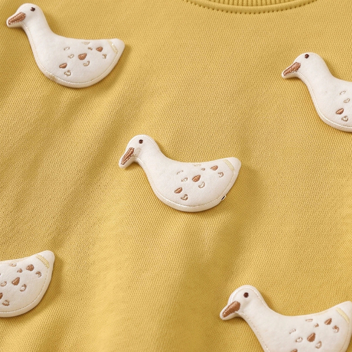 Girls Yellow Duck Applique Sweatshirt & Joggers Sets Sets