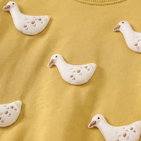 Girls Yellow Duck Applique Sweatshirt & Joggers Sets Sets