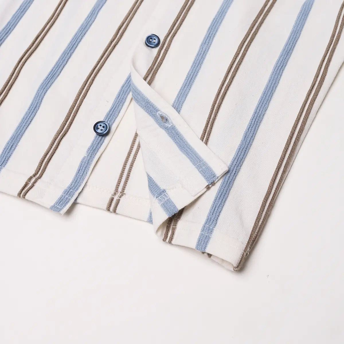 Boys Brown Striped Short Sleeves Shirt With Graphic T-Shirt And Shorts Sets Sets