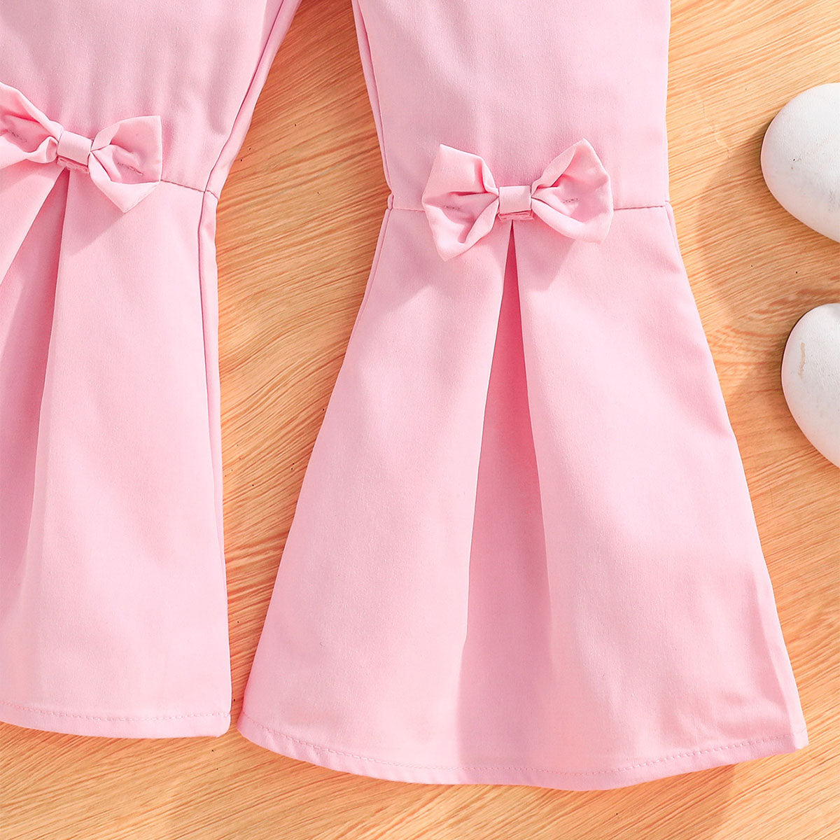 Girls Pink Butterfly Applique Sleeves Summer Blazer With Flared Pants Set 2 pc. Sets