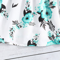 Girls Light Green Floral Printed Fit And Flared Dress With Shrug Casual Dresses