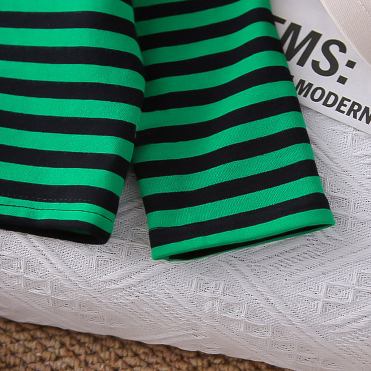 Boys Green Stripes T-Shirt With Joggers Set 2 pc. Sets