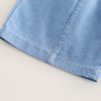Boys Blue Distressed Printed Short Sleeves T-Shirt With Denim Short Set 2 pc. Sets