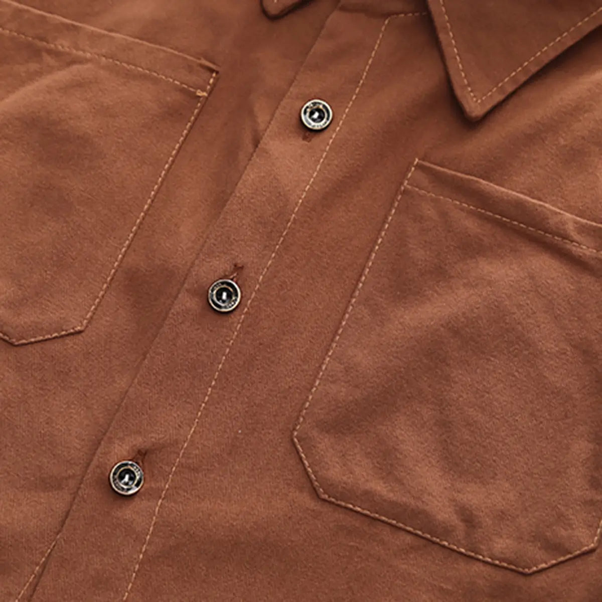 Boys Brown Long Sleeve Oversized Shirt With Pants Sets Sets