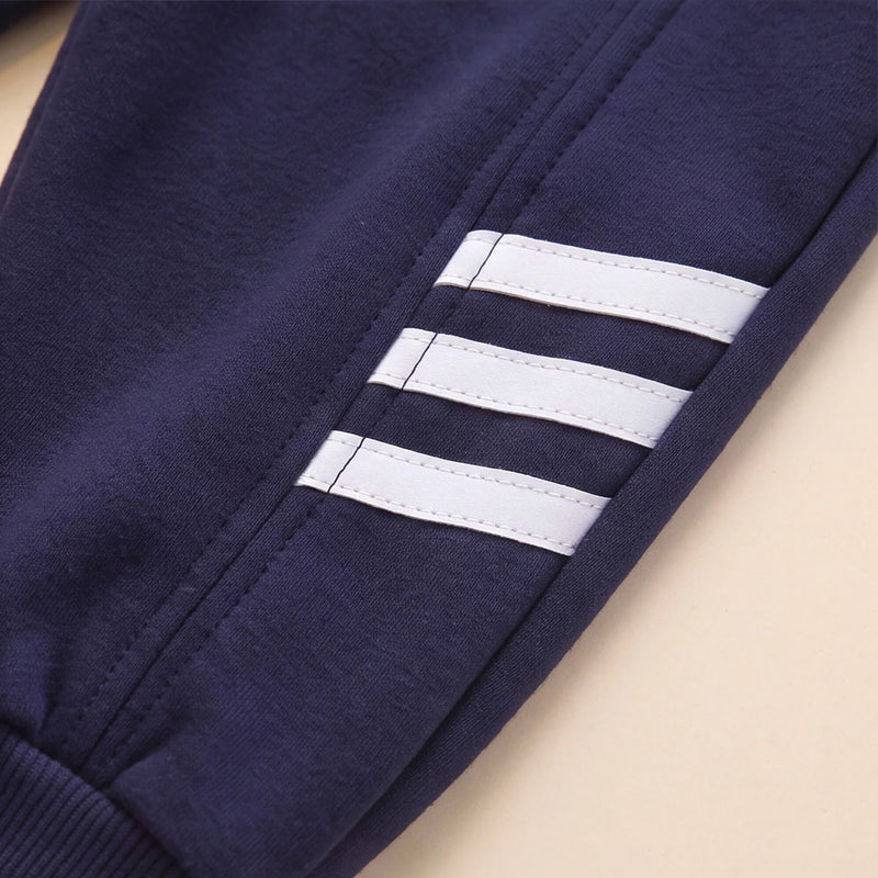 Boys Typographic Sweatshirt With Navy Blue Joggers Sets Sets
