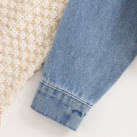 Girls Blue Denim Long Sleeves Winter Jackets Coats & Jackets