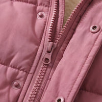 Girls Mauve Fleece-Lined Hooded Puffer Jacket Coats & Jackets