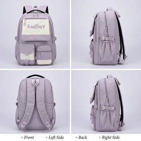 Girls Lilac Multi-Pocket School Backpack Trending Accessories