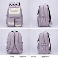 Girls Lilac Multi-Pocket School Backpack Trending Accessories