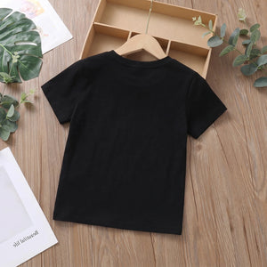 Girls Black Planets Graphic Short Sleeve T-Shirt Tshirts