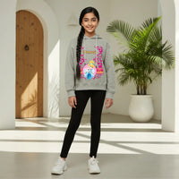 Girls Grey Princess Graphics Hoodie Sweatshirt Sweatshirts & Hoodies Grey 1-2 Y