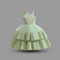 Girls Sleeveless Layered Party Dress Party Dresses Green 1-2 Y 