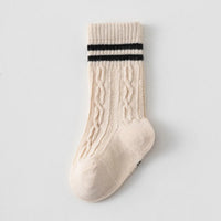 Pack of 6 Boys Multicolour Cable Knit Calf Length Socks Socks