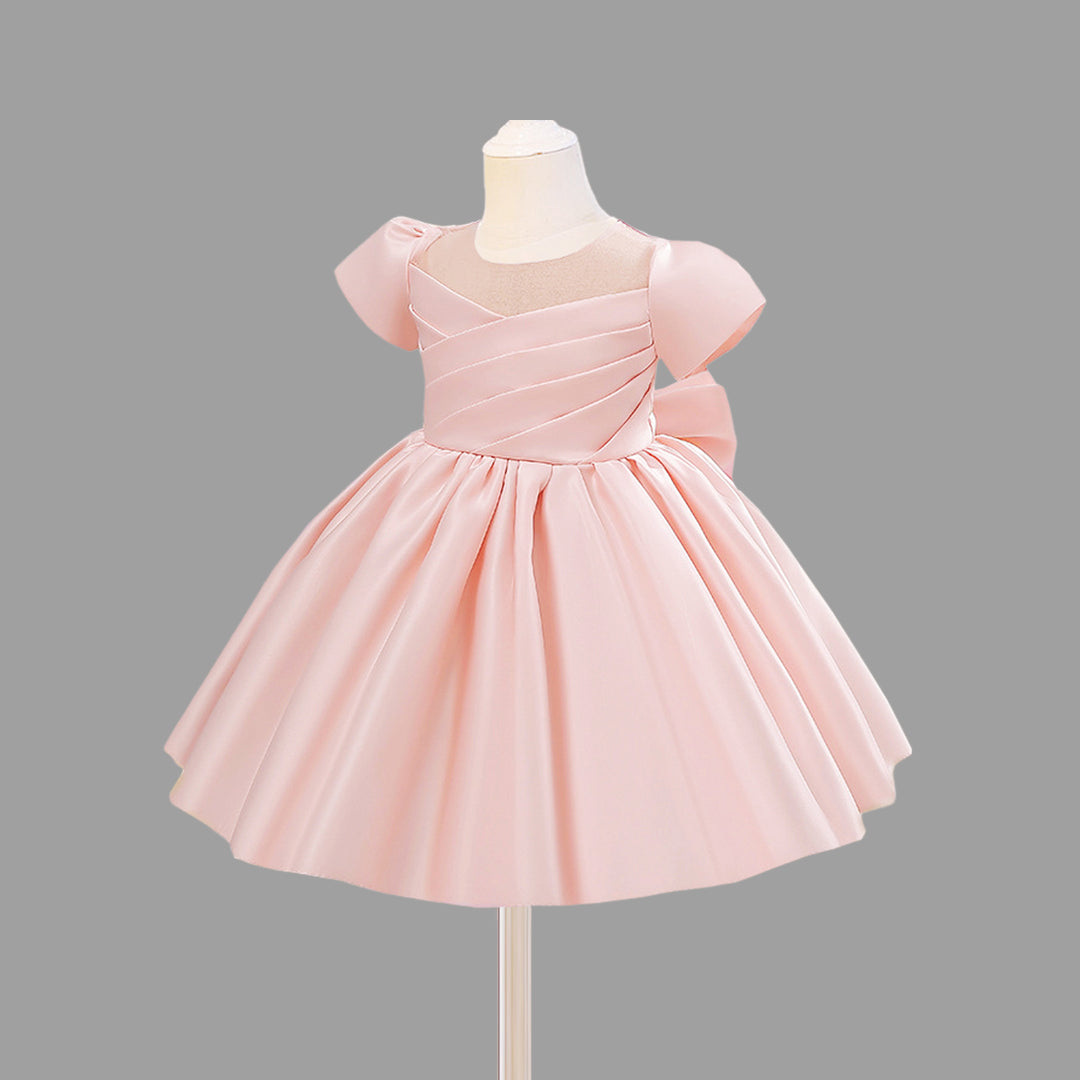 Girls Pleated Yoke Fit & Flare Party Dress Party Dresses   
