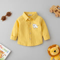 Boys Yellow Tiger Cartoon Printed Long Sleeves Shirts Shirts Yellow 1-2 Y