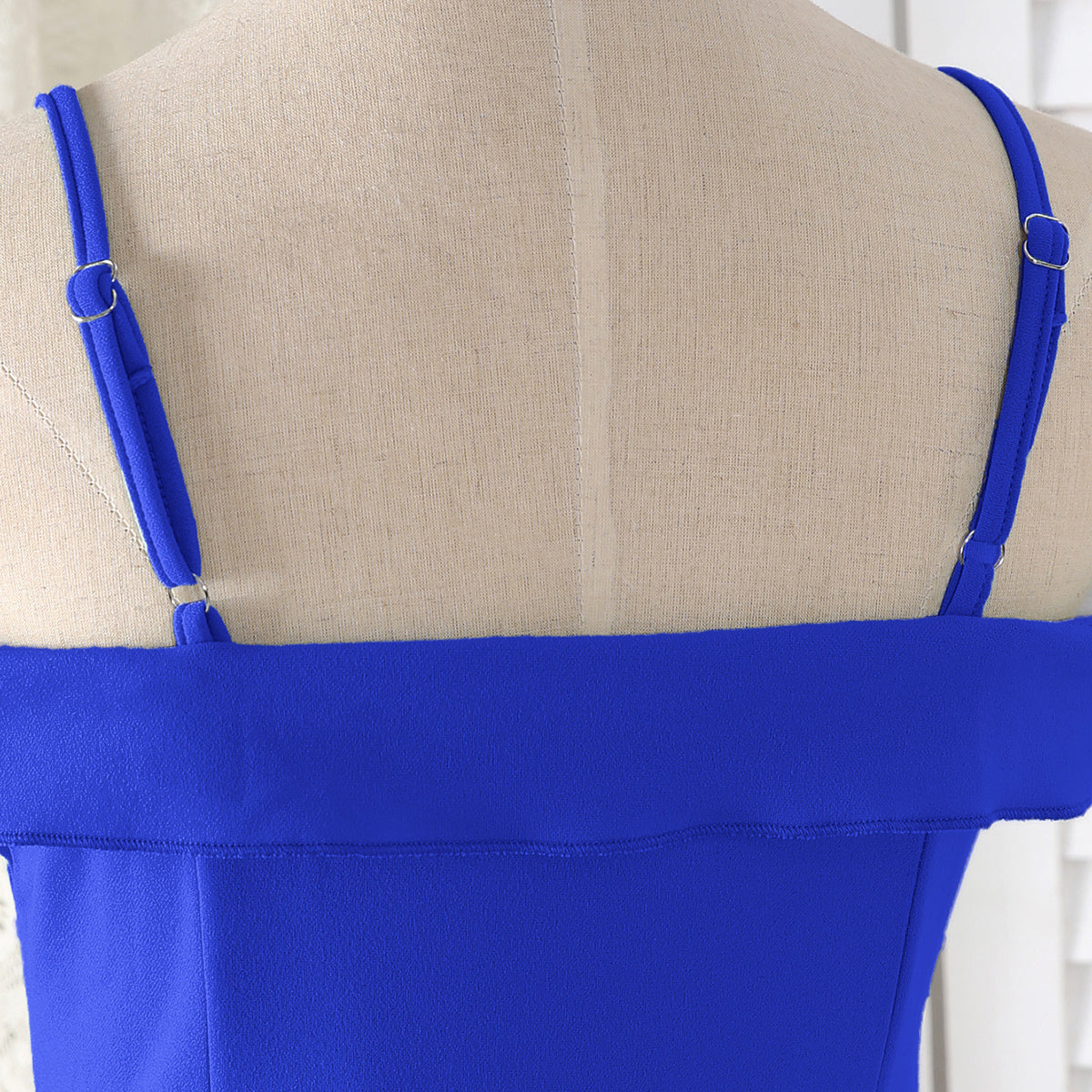 Girls Royal Blue Off Shoulder Spaghetti Strap Gown Party Dresses