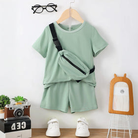 Boys Green Short Sleeve T-Shirt With Shorts Sets 2 pc. Sets Green 3-4 Y