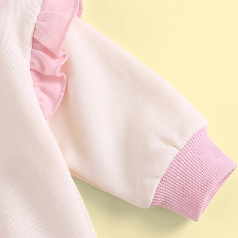 Girls Pink Peter Pan Collar Sweatshirt & Joggers Sets Sets