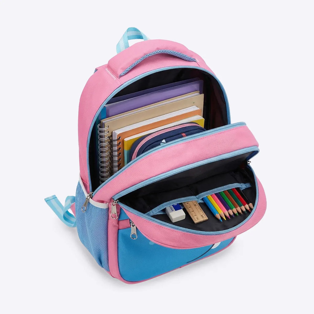 Girls Pink Cartoon Canvas School Backpack Trending Accessories