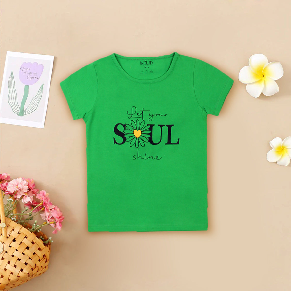 Girls Multicolor Graphics Summer T-shirts- Pack Of 3 Tshirts