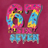 Girls Maroon Alphanumeric Print Short Sleeve T-Shirt Tshirts