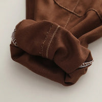 Boys Olive Green Cardigan With Shirt & Dark Brown Jogger Sets Sets