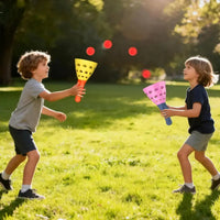 Kids Pink & Yellow Catch Ball Launcher Cups Trending Accessories Pink Onesize