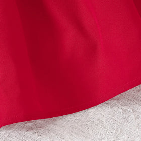 Girls Red Solid Summer Tiered Dress With Bow Details Casual Dresses