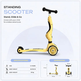 Scoot & Ride-2-in-1 Sit & Ride Kids Scooter with Adjustable Seat, Lemon, Ages 1-5 Years Trending Accessories