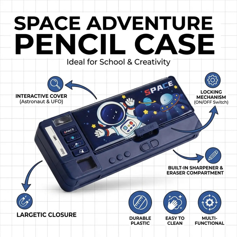Space Theme Magnetic Pencil Box Trending Accessories