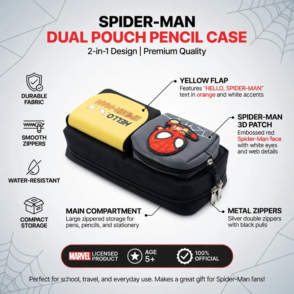 Kids Spider Hero Multi-Compartment Pencil Pouch Trending Accessories