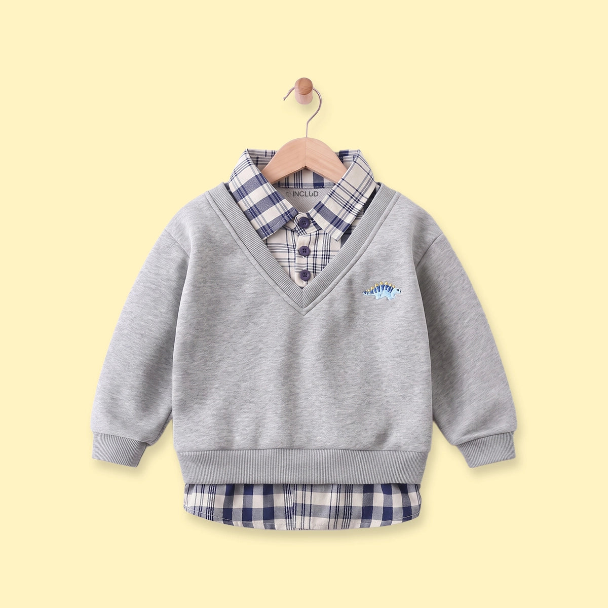 Boys Grey Embroidered Long Sleeve Sweater Sweaters & Cardigans Grey 1-2 Y