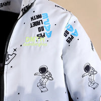 Boys Grey Ombre Printed Hooded Zipper Jacket Coats & Jackets
