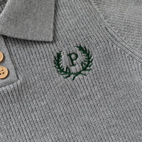Boys Grey Self-Design Polo Sweater Sweaters & Cardigans