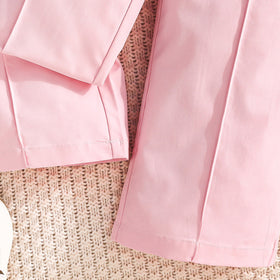 Girls Pink Applique Top With Sleeveless Vest And Trousers Sets 3 pc. Sets