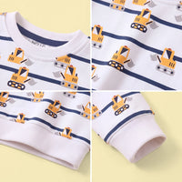 Boys White Round Neck Graphic Sweatshirt Sweatshirts & Hoodies