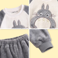 Boys Grey Totoro Applique Fleece Sweatshirt & Pants Sets 2 pc. Sets