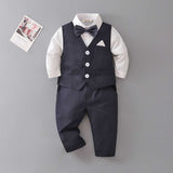 Boys Sleeveless Waistcoat With Shirt & Trousers Set