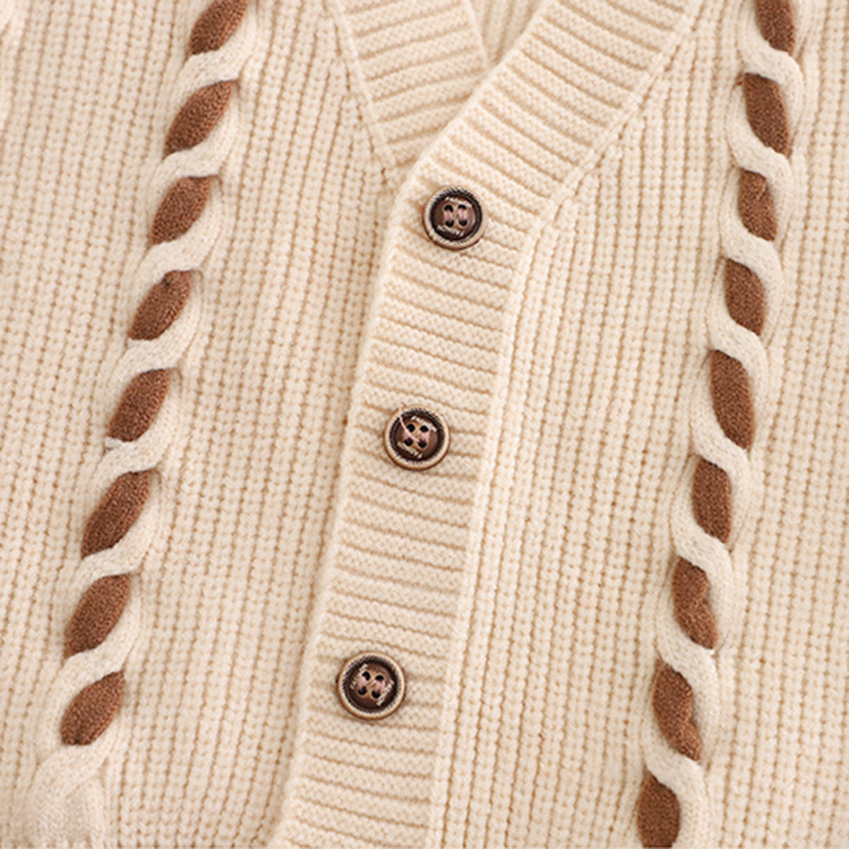 Boys Off White Self-Design Cardigan With Shirt and Pants Set Sets