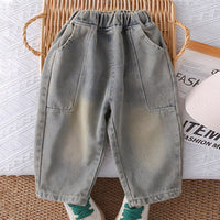 Boys Blue Light Wash Denim Vest With Shirt And Denim Trousers Sets 3 pc. Sets