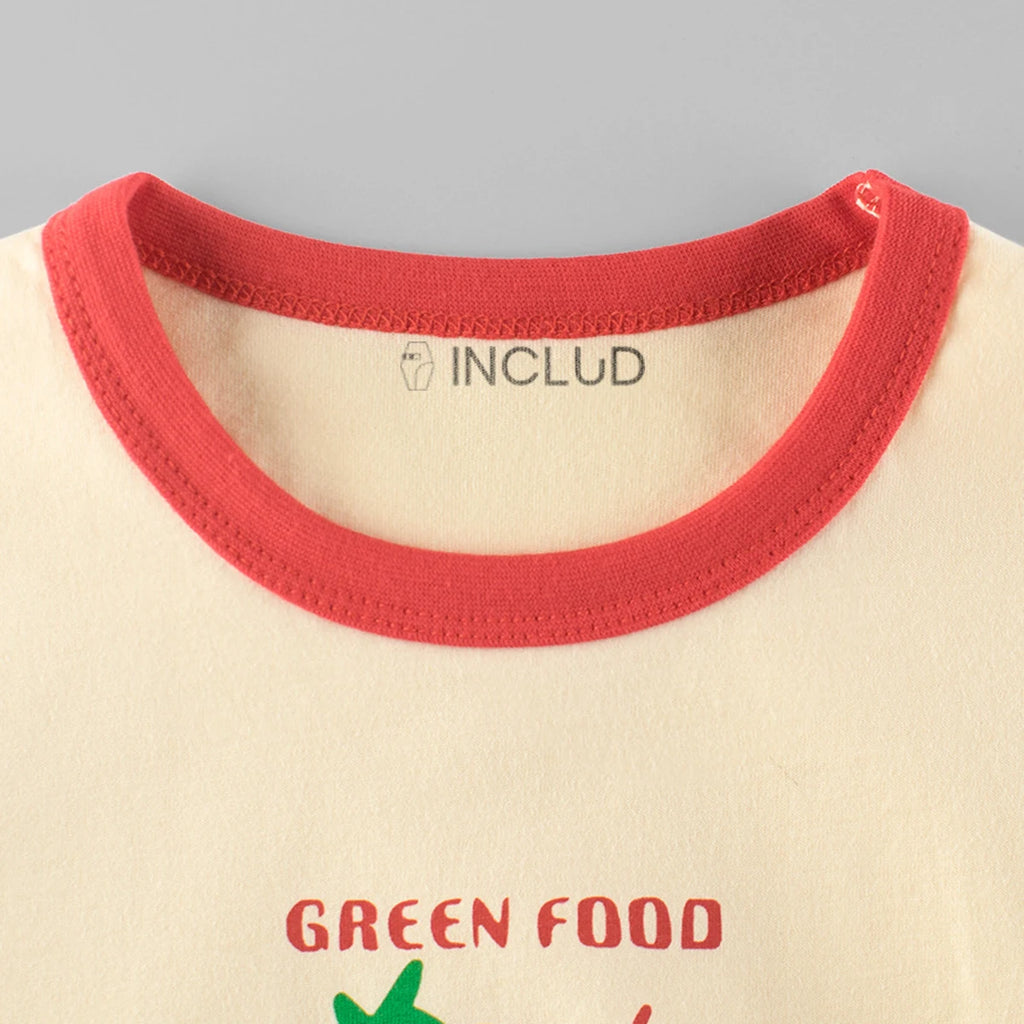 Boys Cream Tomato Print Short Sleeve T-Shirt Tshirts