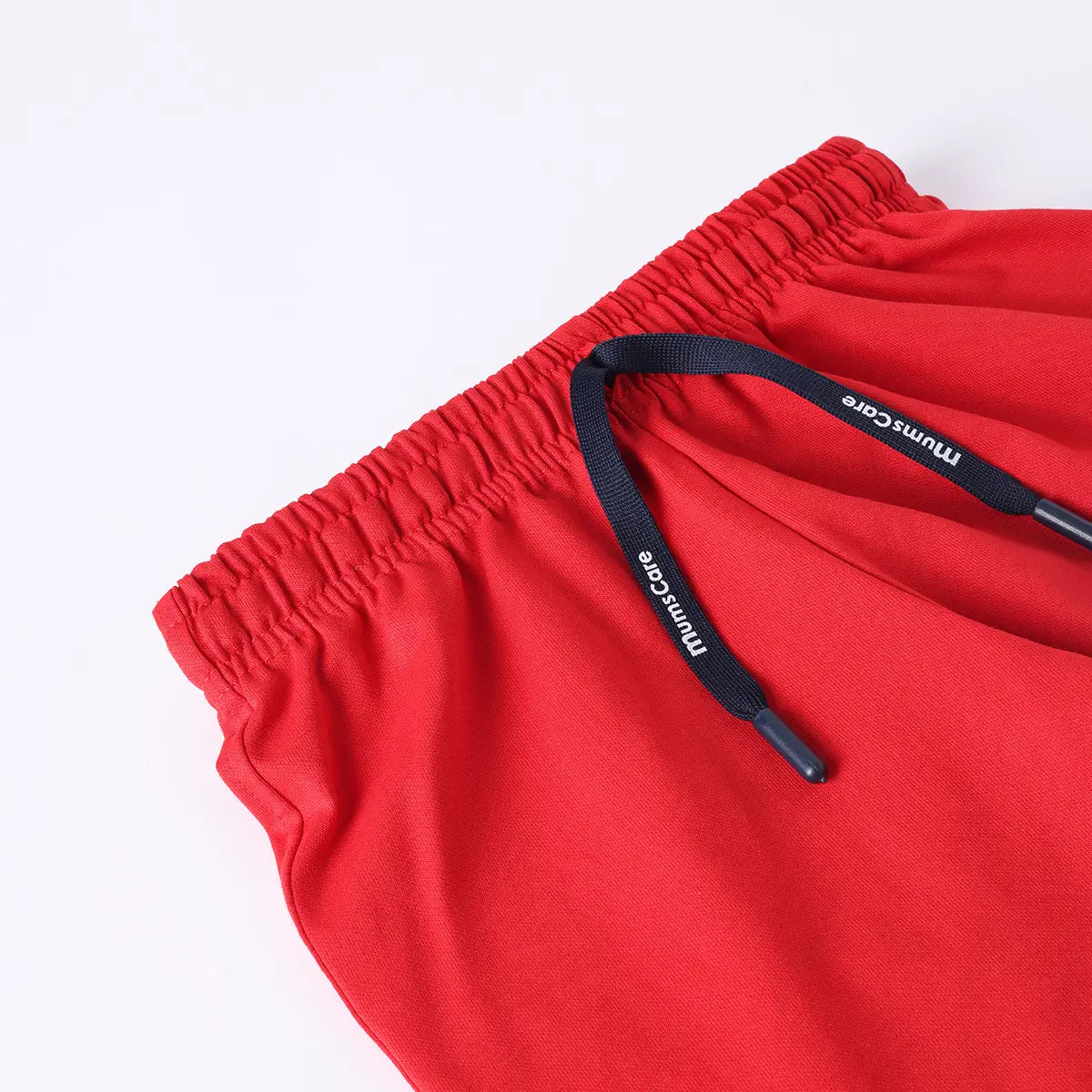 Boys Red Typographic Printed Short Sleeve T-Shirt With Drawstring Shorts Sets Sets