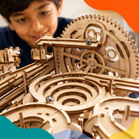 3D Wooden Marble Run - Laser-Cut Mechanical Model Kit with Steel Marbles Trending Accessories