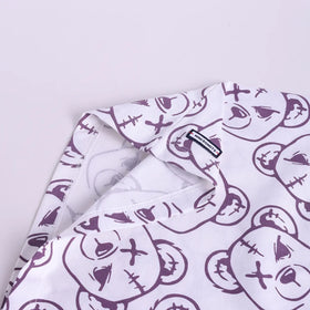Boys Lavender Bear Print T-Shirt With Shorts Sets Sets