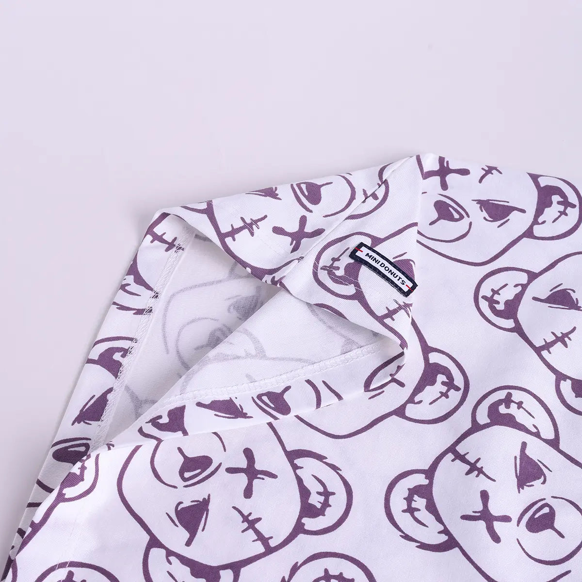 Boys Lavender Bear Print T-Shirt With Shorts Sets Sets
