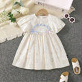 Girls Off-White Printed Short Sleeve Fit & Flare Dress Casual Dresses Off White 2-3 Y