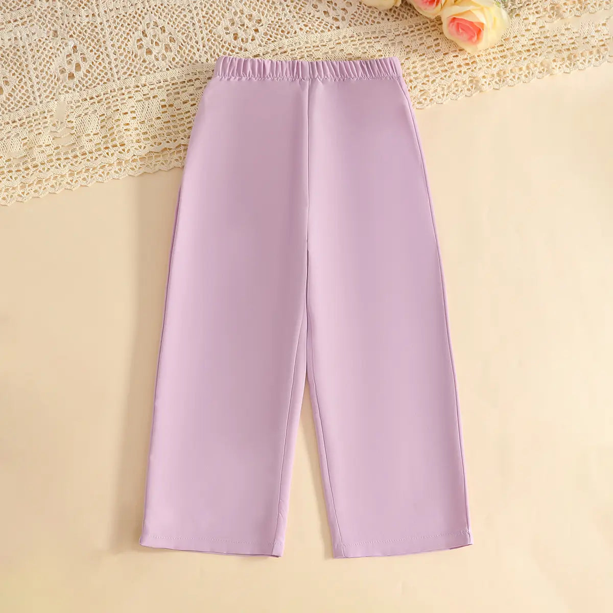 Girls Lavender Sleeveless Top With Pants Co-ord Sets Sets