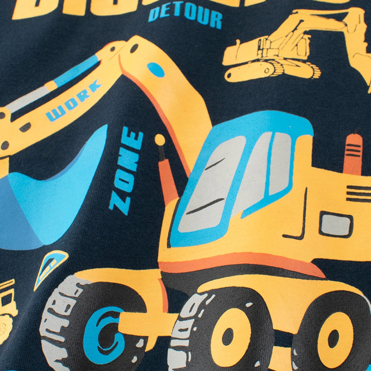 Boys Dark Blue Crane Cartoon Printed Short Sleeves T-Shirt Tshirts